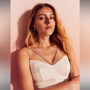 H&M Cream Double-Strap Crop Top